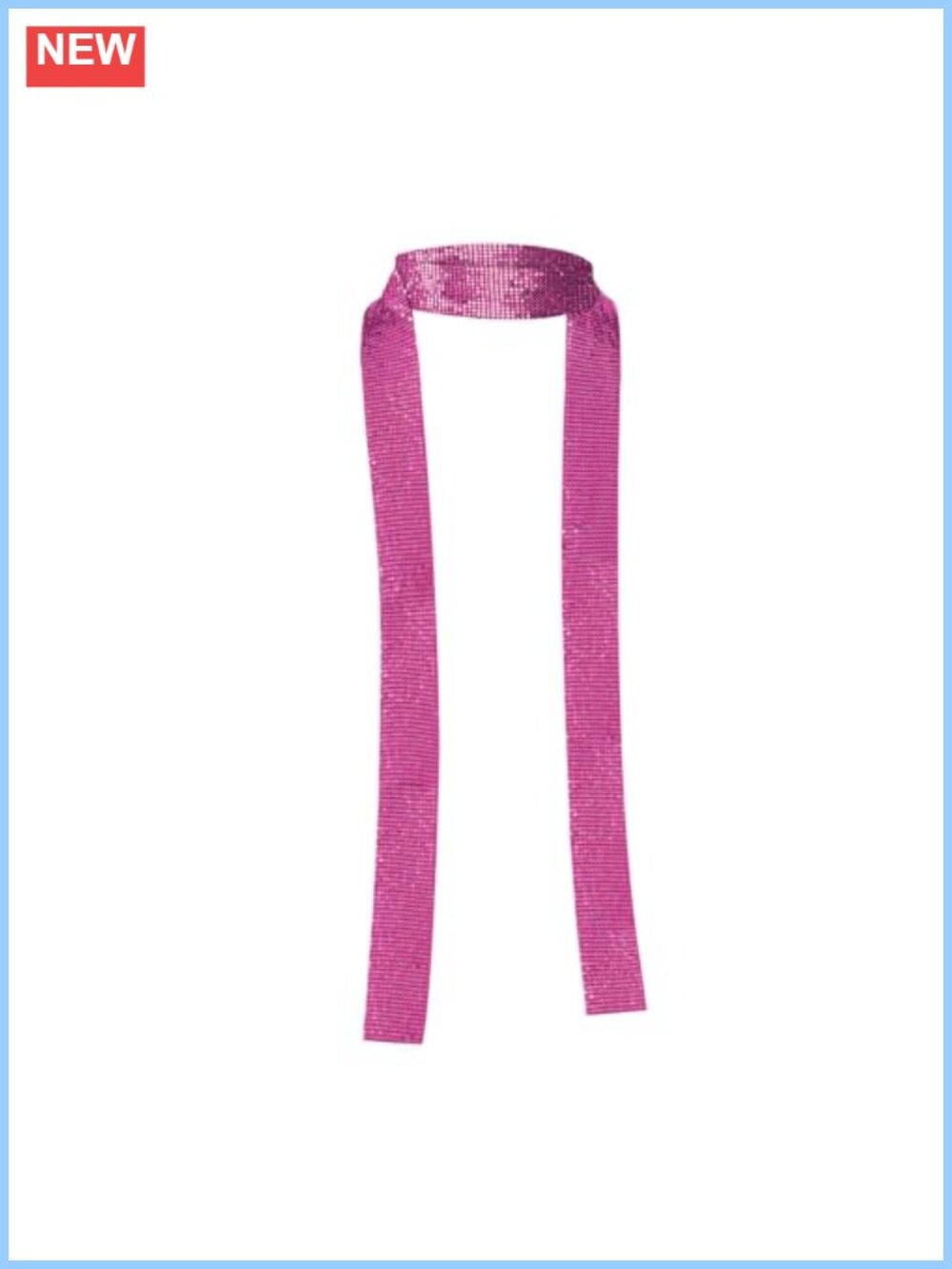 Women Metal Sequins Neck Tie Scarf Long Thin Skinny Neckerchief Punk Evening